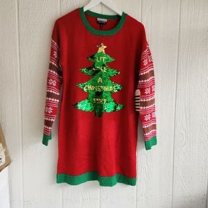 NWT Womens Red Ugly Christmas Sweater Dress